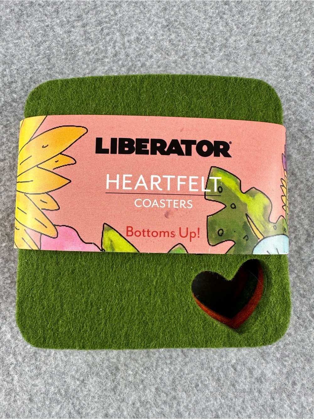 Liberator Heartfelt Merino Wool Coasters Heart Shape Cutout New Package of 4